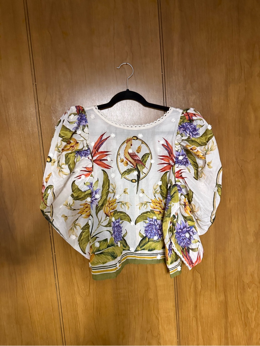 FARM Rio Tropical Print Lace Trim Top - Picture 3 of 5